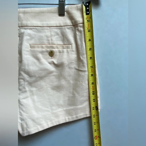 J Crew cotton eyelet basket weave peach  coral shorts Sz 6 - Picture 7 of 8